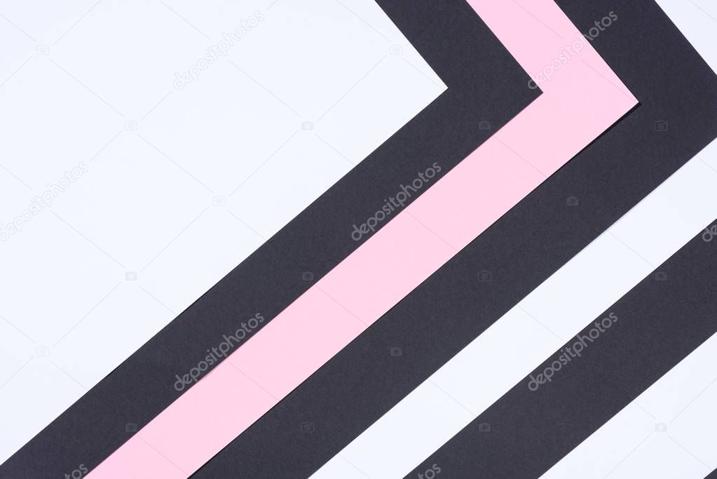 simple modern white, pink and black abstract background with copy space