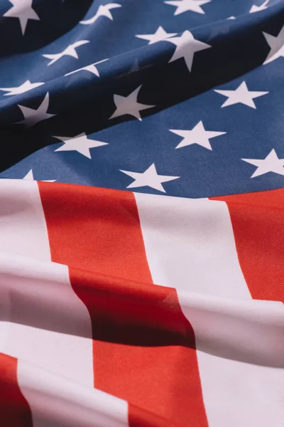 Nahaufnahme der gefalteten amerikanischen Flagge Hintergrund — Stockfoto