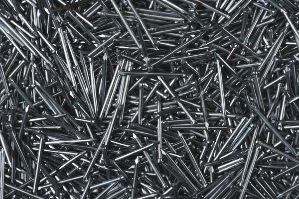 Top view of pile of iron nails — Stock Photo