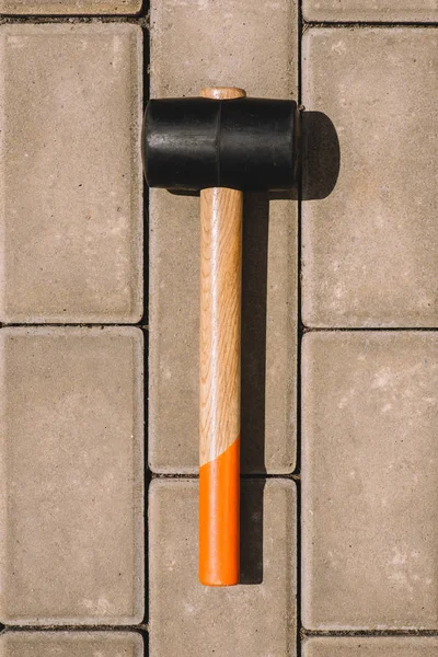 Top view of mallet on ground on street — Stock Photo