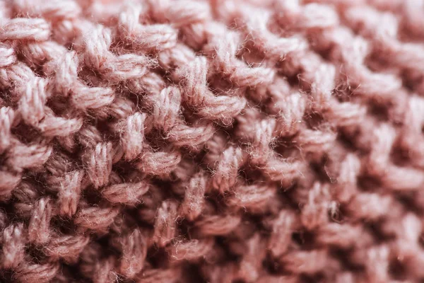 Full frame image of pink woolen fabric background — Stock Photo