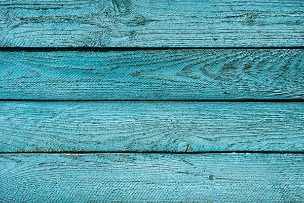 Top view of bright turquoise wooden background with horizontal planks — Stock Photo