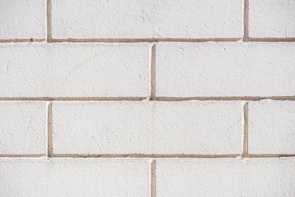 Close-up vista de fundo da parede de tijolo branco — Fotografia de Stock
