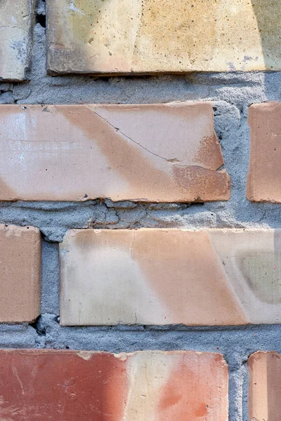 Full frame of colorful brick wall backdrop — Stock Photo