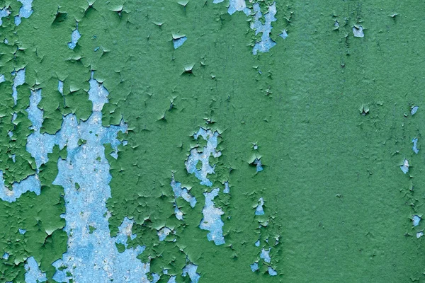 Close up view of old green and blue surface as backdrop — Stock Photo