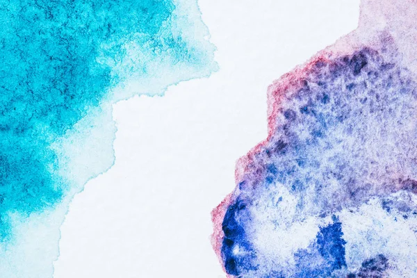 Blue, turquoise and purple watercolor blots background — Stock Photo