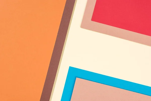 Minimalista moderno marrón, azul, amarillo, naranja, rojo y beige fondo abstracto con espacio de copia - foto de stock