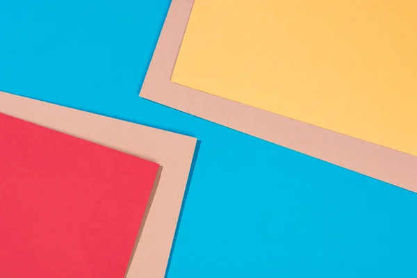 Astratto moderno, blu, giallo, rosso e beige sfondo astratto con spazio copia — Foto stock