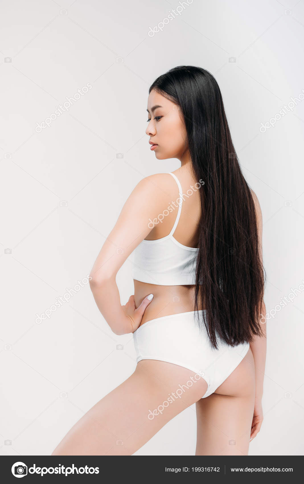 Beautiful Asian Girl Posing in White Panties and Bra Stock Image - Image of  wellness, lovely: 127753643