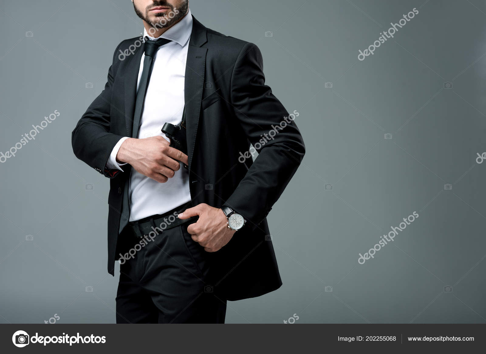Costume Agent Sécurité noir ou gris