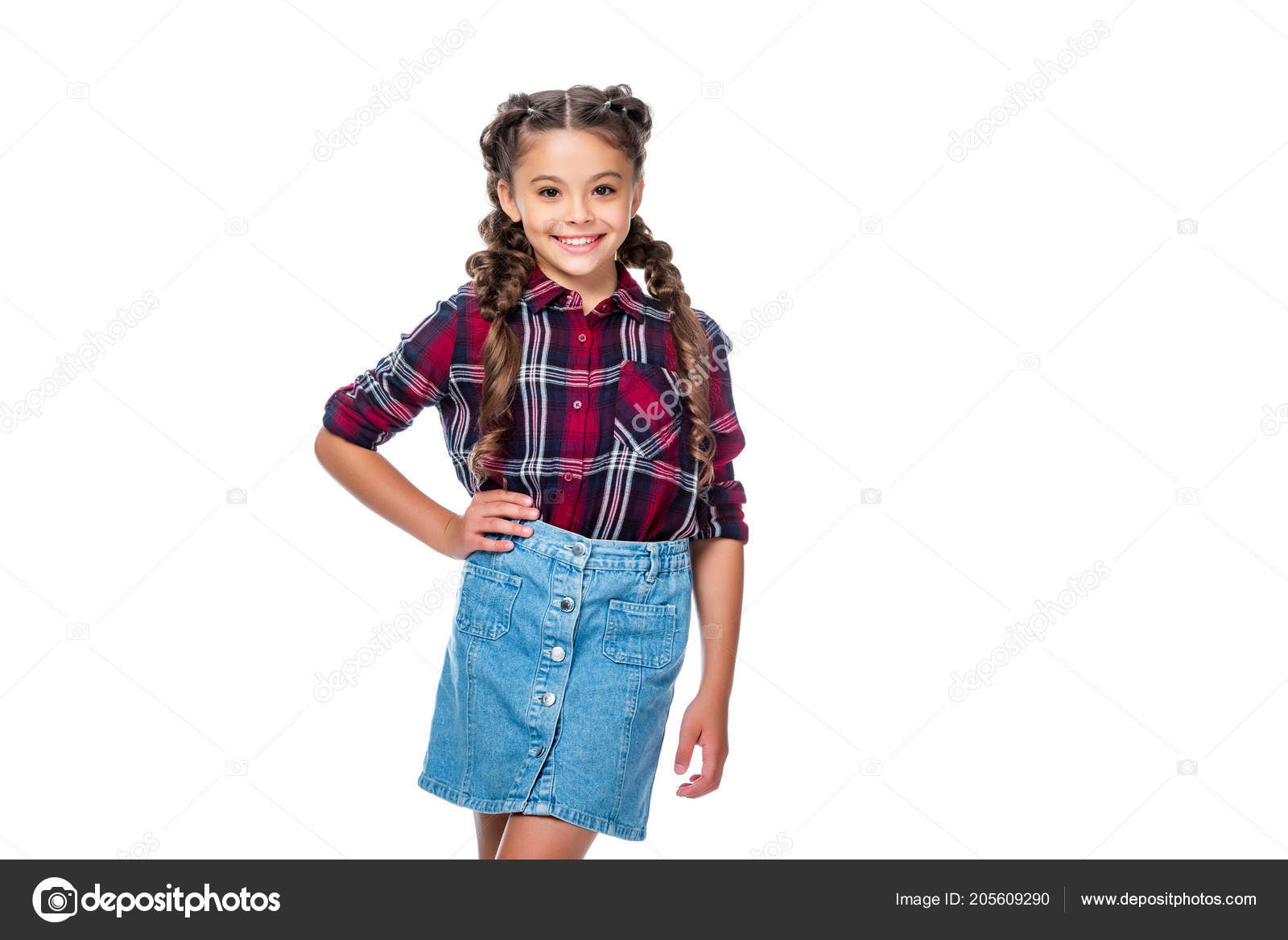 plaid denim skirt