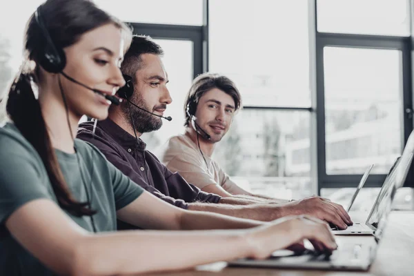Young Team Call Center Managers Working Together Modern Office — Stock Photo, Image