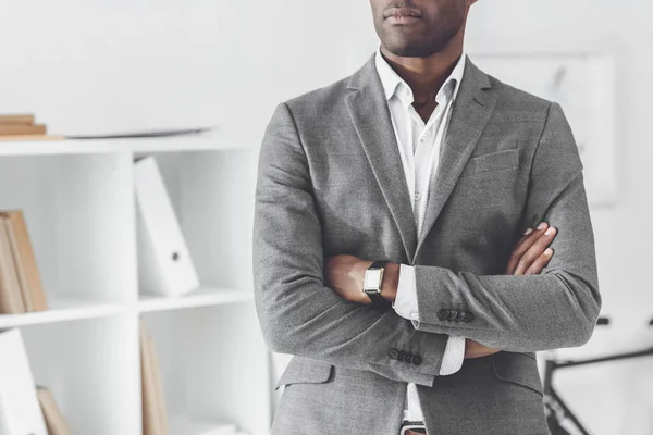 Cropped Image African American Businessman Crossed Arms — Free Stock Photo