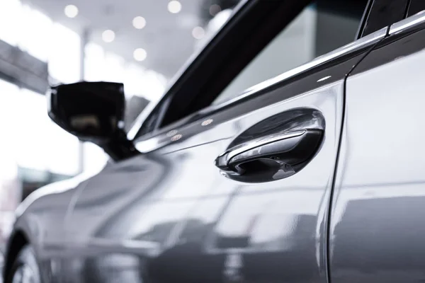 Zár Megjelöl Kilátás Luxus Csillogó Autó Auto Szalon — Stock Fotó