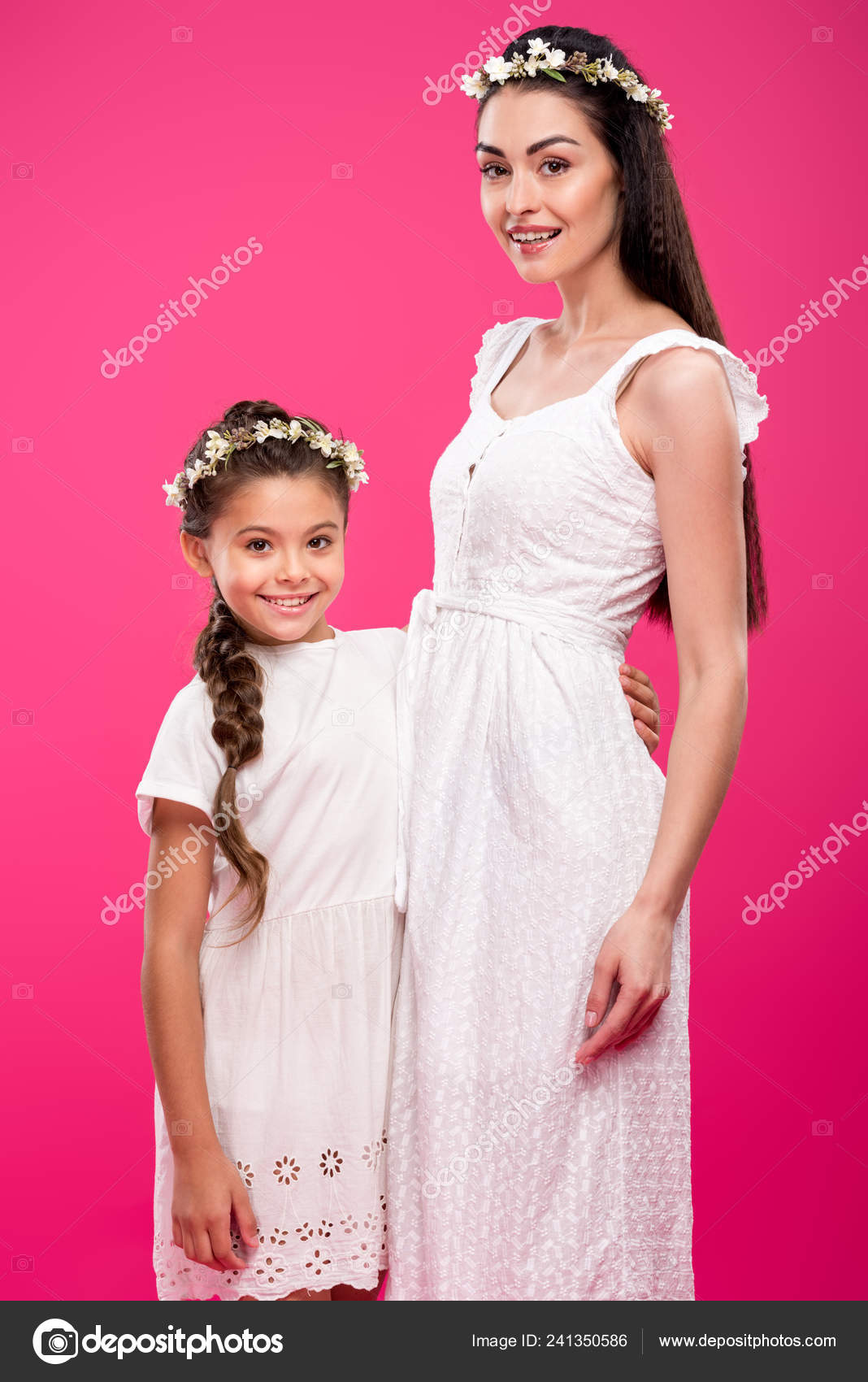 mother daughter white dresses