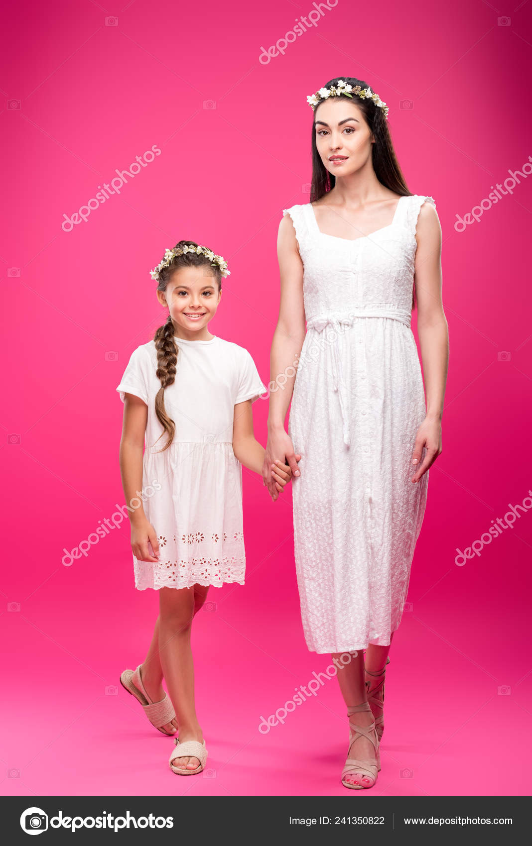 mother daughter white dresses