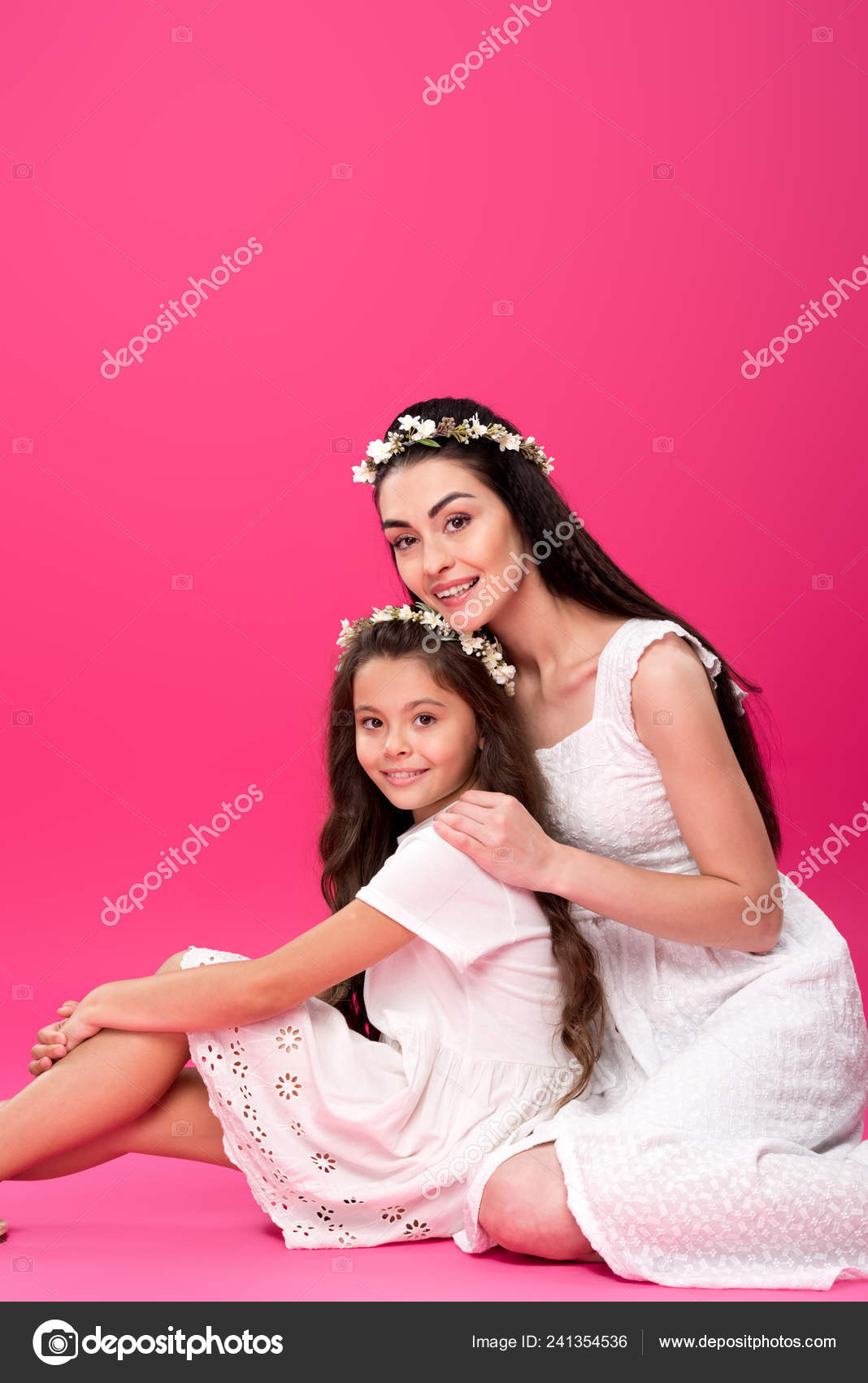 mother daughter white dresses