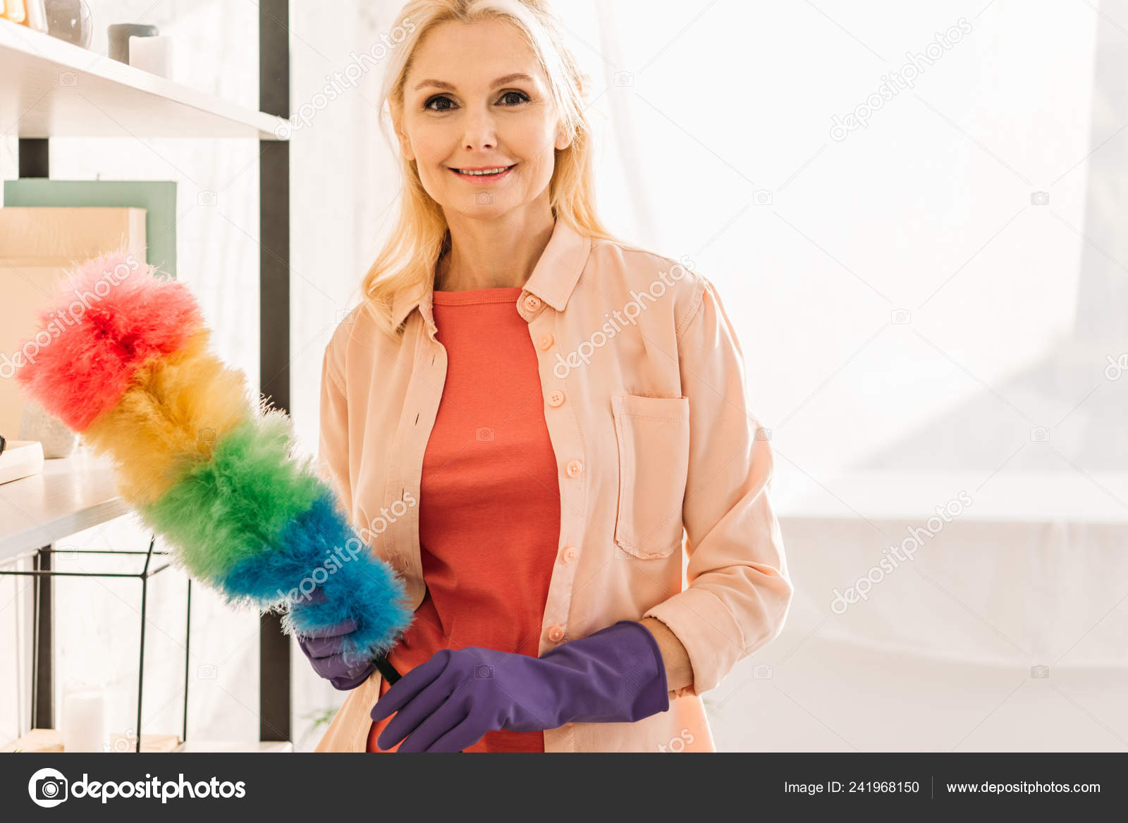 rubber gloves woman