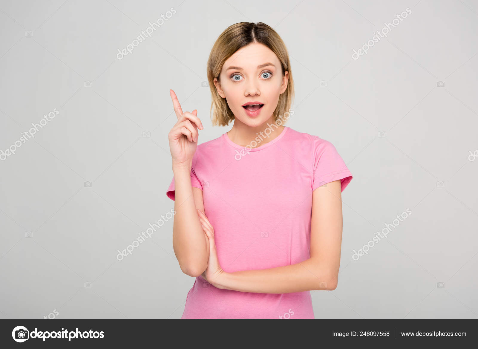 Blonde Teen In A Pink T Shirt