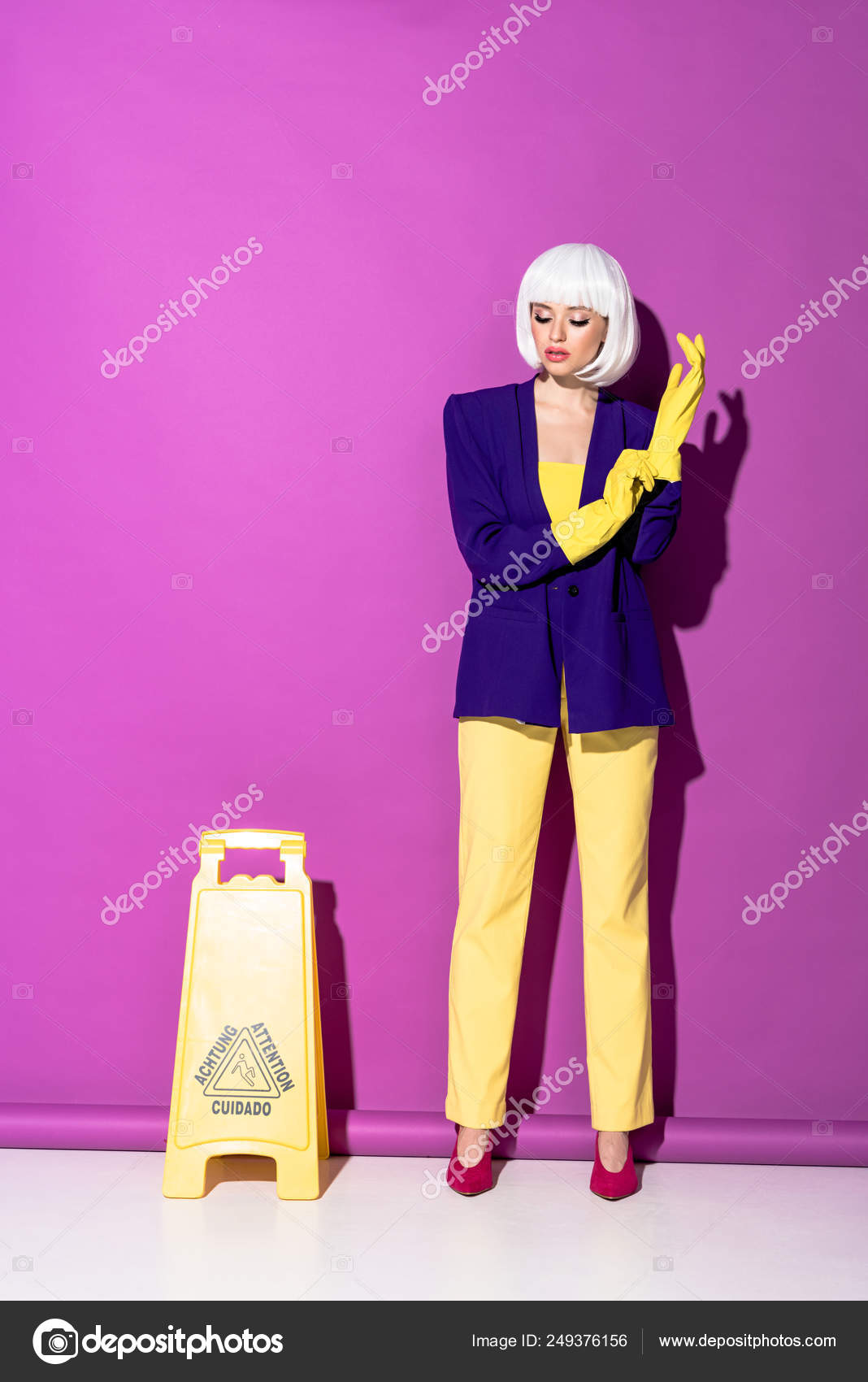 wet rubber gloves