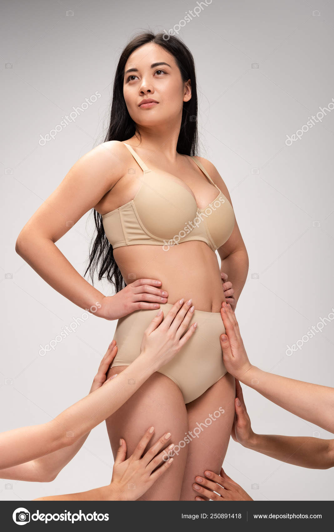 Cropped View Female Hands Touching Brunette Girl Hand Hip Isolated Stock  Photo by ©AllaSerebrina 250891418