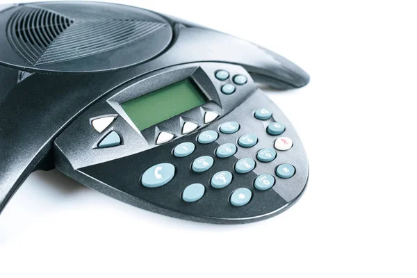 Close-up shot of conference phone isolated on white — Stock Photo