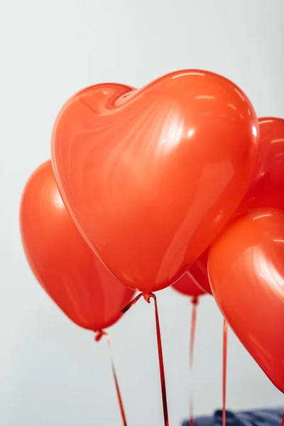 Red heart balloons for valentine day as gift — Stock Photo