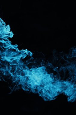 blue spiritual smoke on black background  clipart