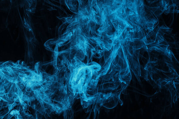 Dark texture with blue mystic steam