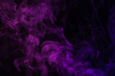 purple smoke on black creativity background clipart