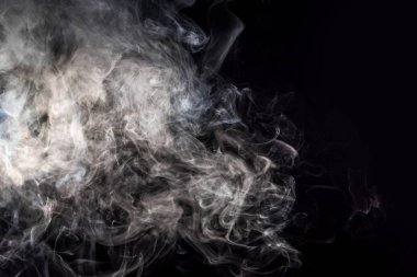 abstract background with grey smoke on black clipart