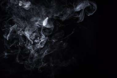  white smoke on black background with copy space clipart