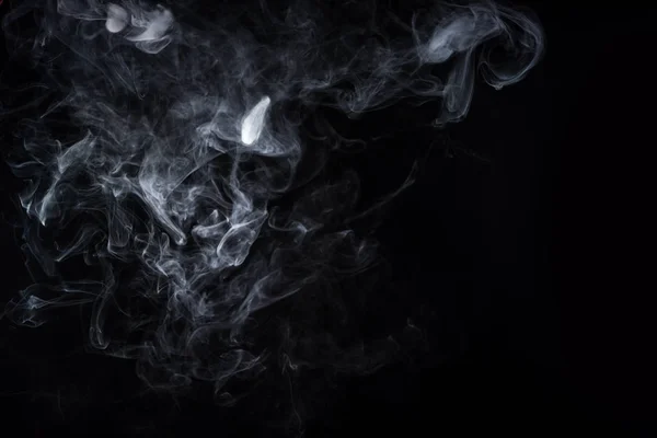 White Smoke Black Background Copy Space — Stock Photo, Image