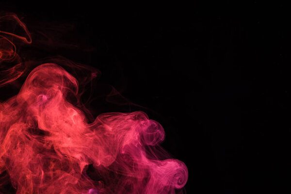 black background with pink mystical smoke 