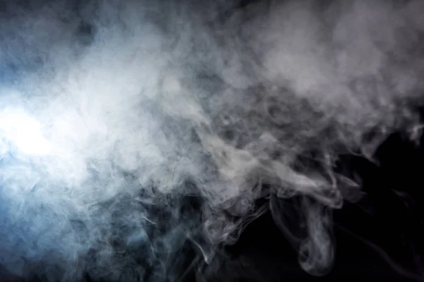 Kreativer Hintergrund Mit Weißem Smoky Swirl Auf Schwarz — Stockfoto