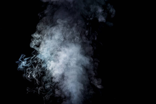 abstract background with white smoke on black