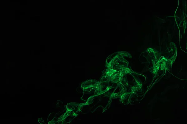 Abstract Black Background Green Mystical Smoke — Stock Photo, Image