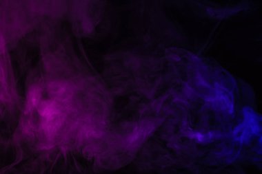 abstract black background with violet and purple smoke   clipart