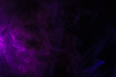 abstract black background with purple smoke, studio shot clipart