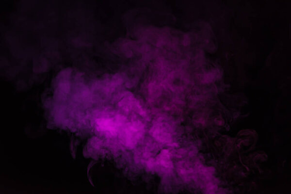 Abstract mystical black background with pink smoke