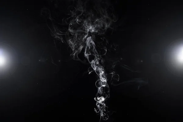 Abstracte Achtergrond Met Witte Rokerige Swirl Lichten Zwart — Stockfoto