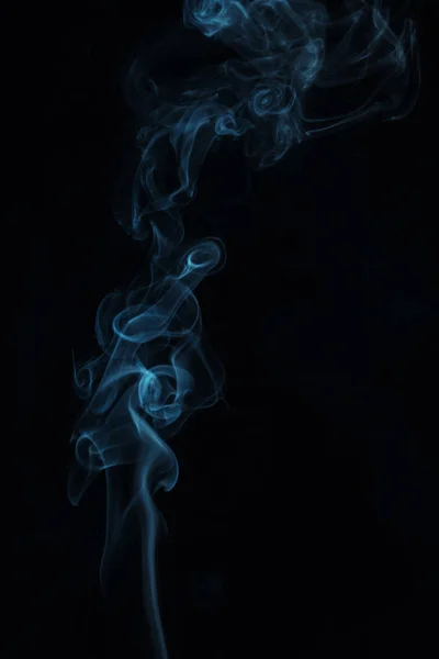 Blue Smoky Swirl Black Background — Stock Photo, Image