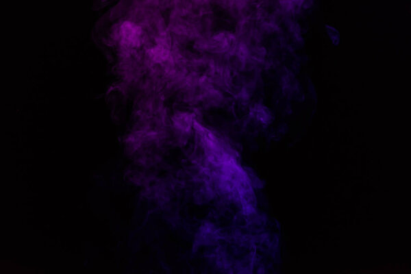 mystical abstract black background with purple smoke  