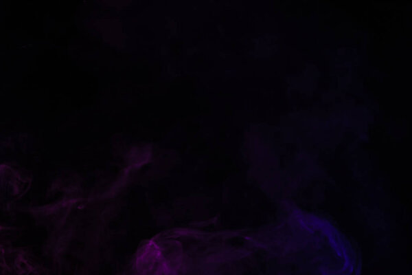 abstract creative black background with violet smoke 