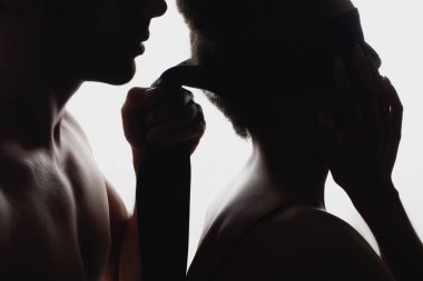 kısmi siluetleri bezle seksi çiftin görünümünü