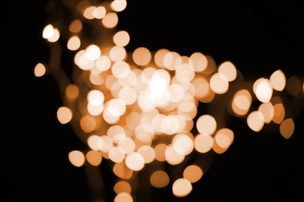 Beautiful Shiny Golden Bokeh Black Background — Stock Photo, Image