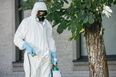haşere kontrol işçi sokakta böcek ilacı püskürtme