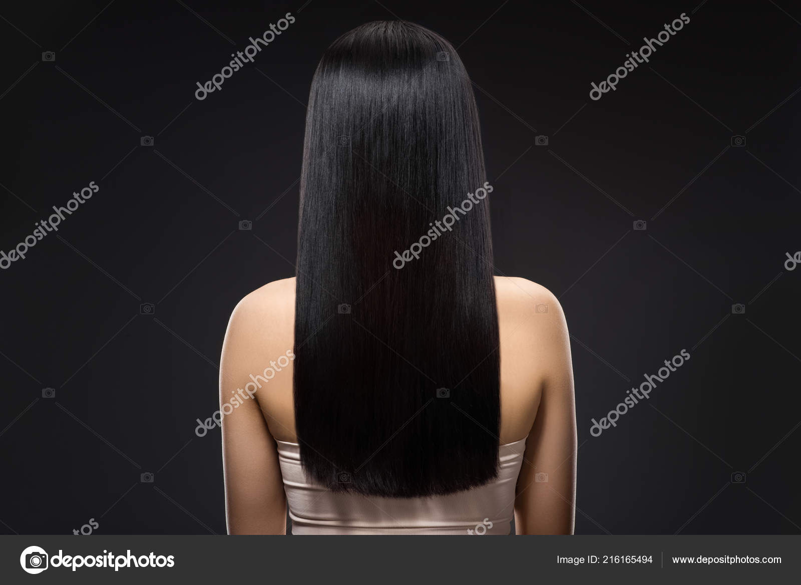 Fotos de Cabelo liso preto, Imagens de Cabelo liso preto sem