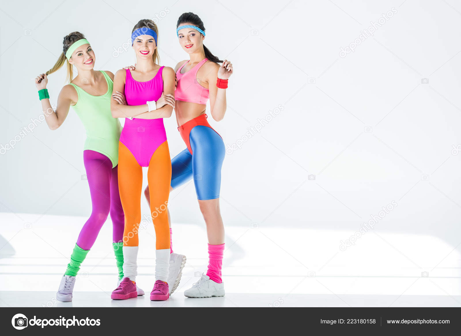 Length View Beautiful Athletic Girls 80S Style Stock Photo by ©EdZbarzhyvetsky 223180158