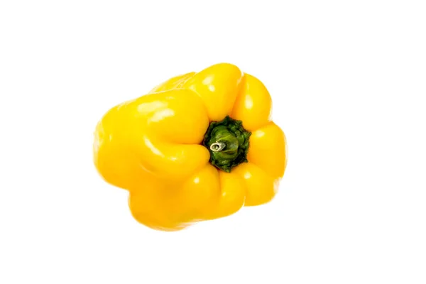 Close View Fresh Ripe Yellow Bell Pepper Isolated White — Free Stock Photo